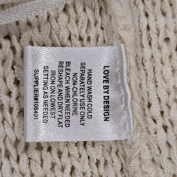 Love by Design Lace Open Front Ivory Sleeveless Cardigan Sz XS Boho Fairy Vest - Picture 8 of 10